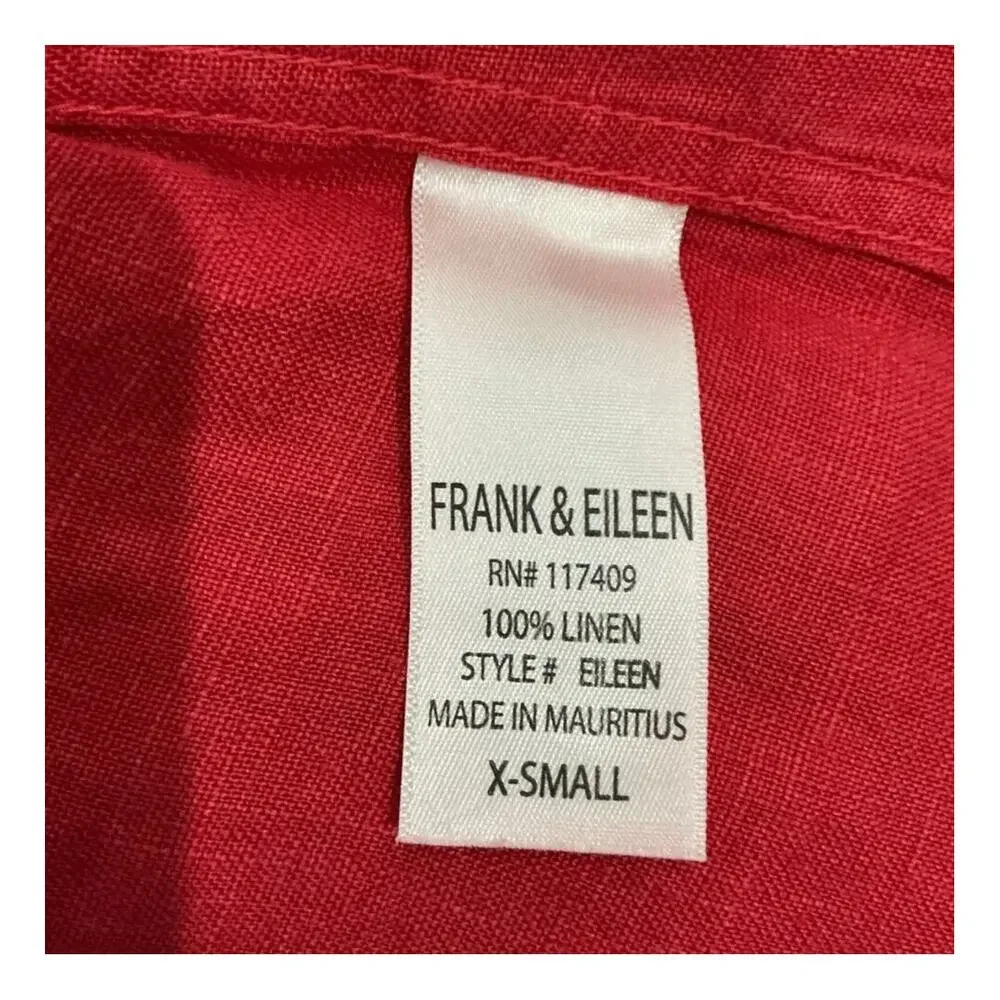 Frank & Eileen Tuscany Getaway Set Summer Red Linen Size XS NWT - Picture 9 of 11